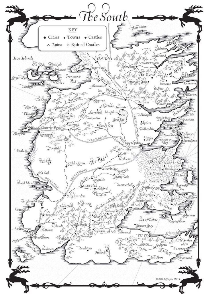 A Game of Thrones Map, The South