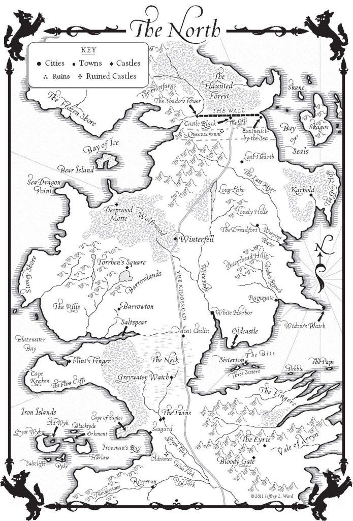 A Game of Thrones Map: The North